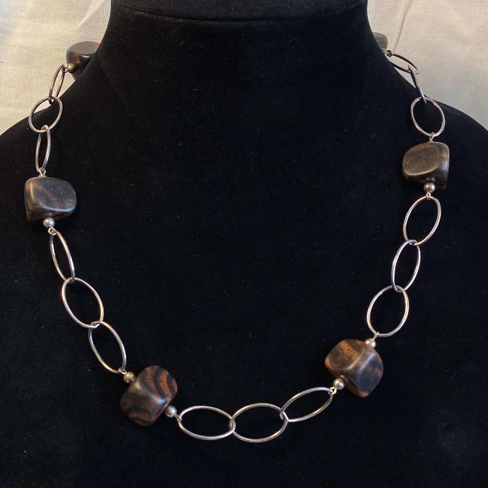 Silpada N1359 Ebony & Sterling Loop Necklace - 18"